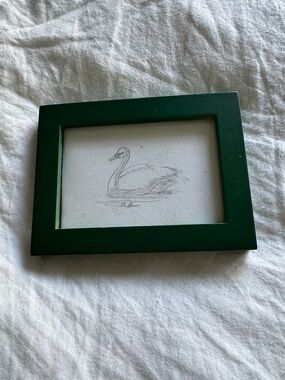 Hand-Drawn Swan Pencil Sketch on White Art Paper